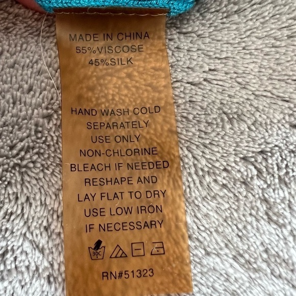 Blue Silk Blend Open Front Long Line Spring Cardigan Women's Size Large - Picture 7 of 9